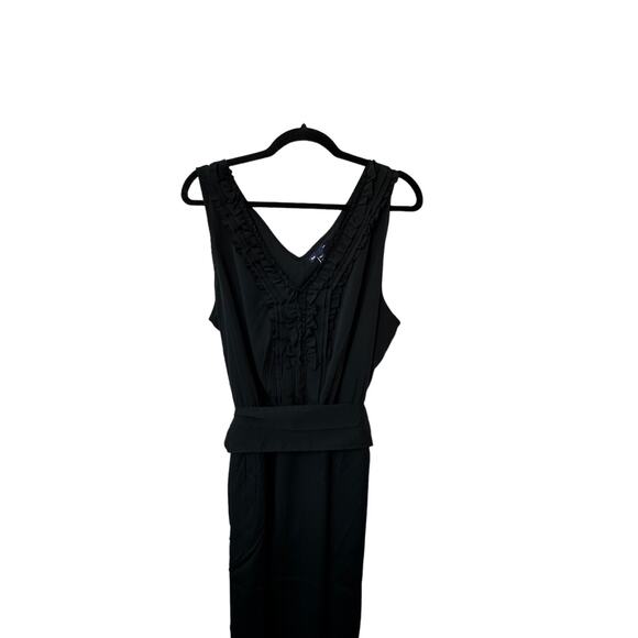 Gap Deep V Sleeveless Sheath Belted Black Dress Women's Size XXL New - Picture 6 of 10